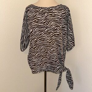 Michael Kors Top Brown Cream Animal Print M Medium 6 8 10